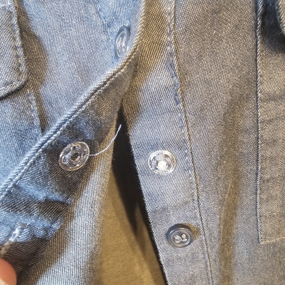 NY&Company Secret Snap Denim Button Down - Picture 3 of 4